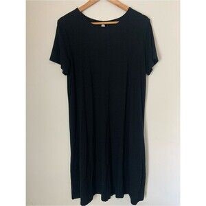 J. Jill Black Wearever Collection Rayon Crewneck Flowy Shift Dress Breathable M